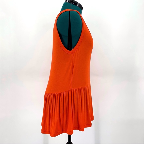 Cabi Hangout Tank # 5402, Orange Deep Scoop Neck Dropped Peplum Tank Top, Medium - Picture 9 of 15